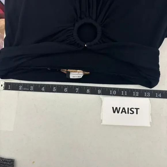 BCBG Maxazria Black Skirt with O-Ring Detail - Size Small - Picture 5 of 10